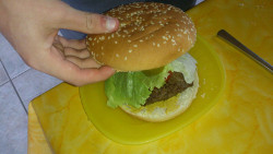 Ein Bild von einem Hamburger.